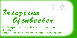 krisztina ofenbecher business card